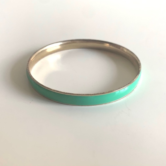 J CREW Mint green golden enameled classic bangle bracelet with dust bag Sherbet - Picture 8 of 8